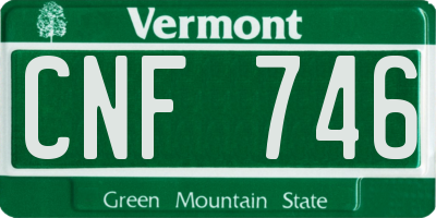 VT license plate CNF746