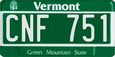 VT license plate CNF751