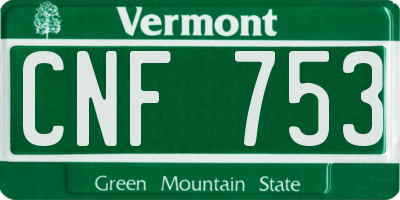 VT license plate CNF753