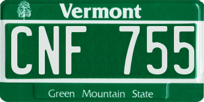 VT license plate CNF755