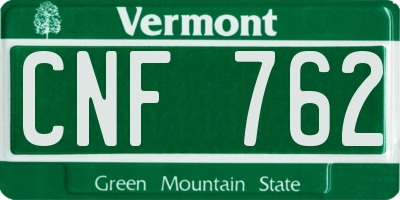 VT license plate CNF762