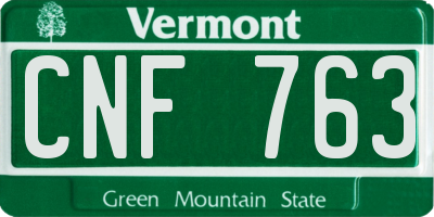VT license plate CNF763