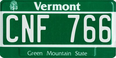VT license plate CNF766