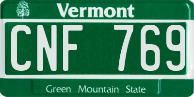 VT license plate CNF769