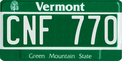 VT license plate CNF770