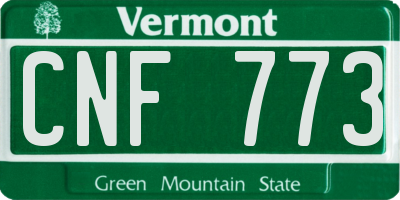 VT license plate CNF773