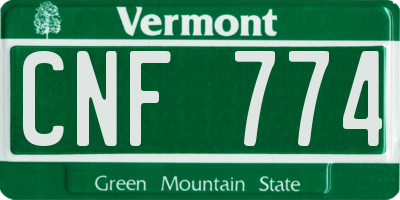 VT license plate CNF774