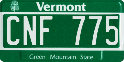 VT license plate CNF775