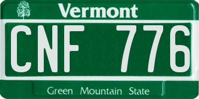 VT license plate CNF776
