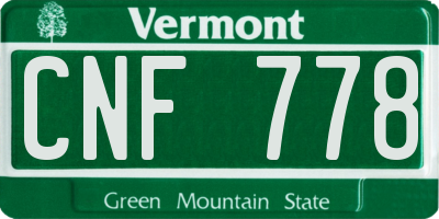 VT license plate CNF778