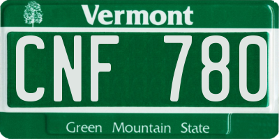 VT license plate CNF780