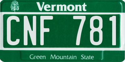 VT license plate CNF781