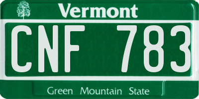 VT license plate CNF783