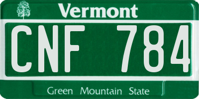 VT license plate CNF784