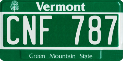 VT license plate CNF787