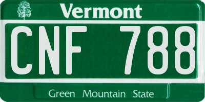 VT license plate CNF788
