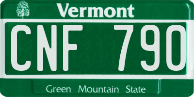 VT license plate CNF790