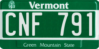 VT license plate CNF791