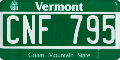 VT license plate CNF795