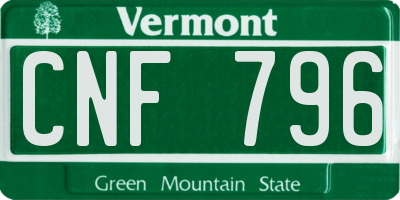 VT license plate CNF796