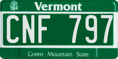 VT license plate CNF797