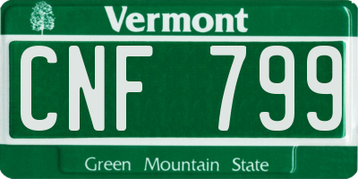 VT license plate CNF799