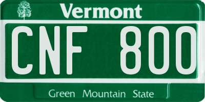 VT license plate CNF800