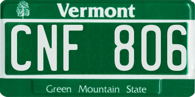VT license plate CNF806