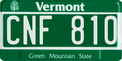 VT license plate CNF810