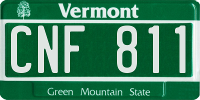 VT license plate CNF811