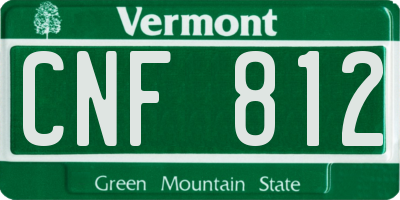 VT license plate CNF812