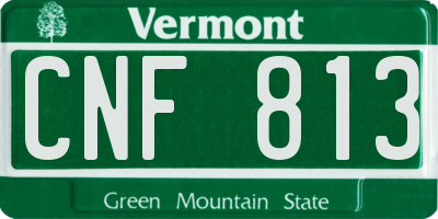 VT license plate CNF813