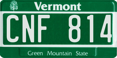 VT license plate CNF814