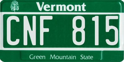VT license plate CNF815