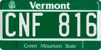 VT license plate CNF816