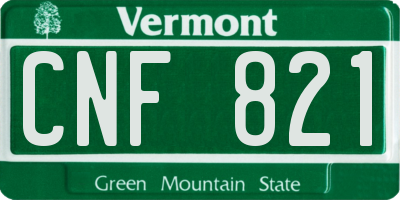VT license plate CNF821