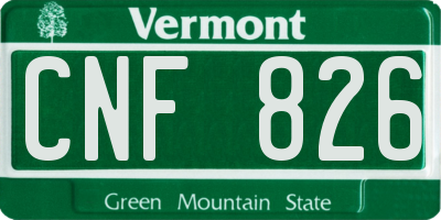VT license plate CNF826