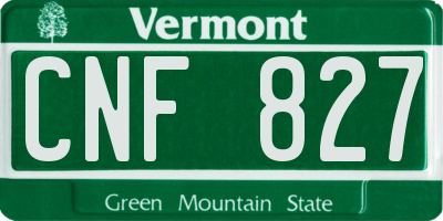 VT license plate CNF827