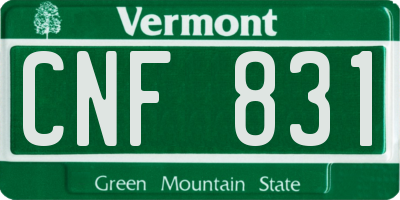 VT license plate CNF831