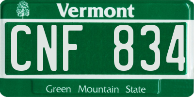 VT license plate CNF834