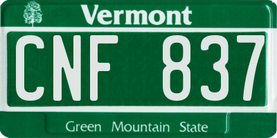 VT license plate CNF837