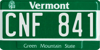VT license plate CNF841