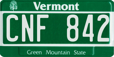 VT license plate CNF842