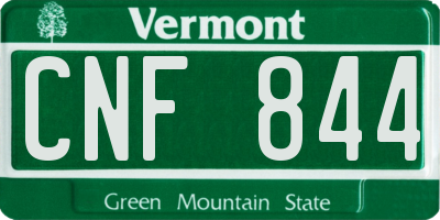 VT license plate CNF844
