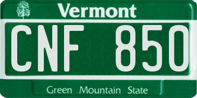 VT license plate CNF850