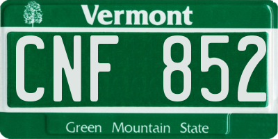 VT license plate CNF852