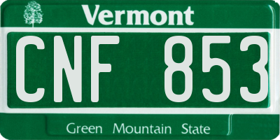 VT license plate CNF853