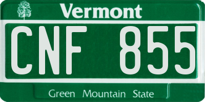 VT license plate CNF855