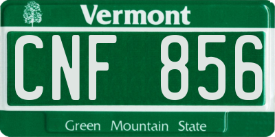 VT license plate CNF856