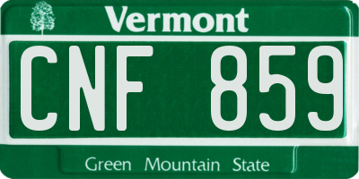 VT license plate CNF859